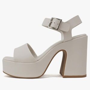 Soda White Platform Heels